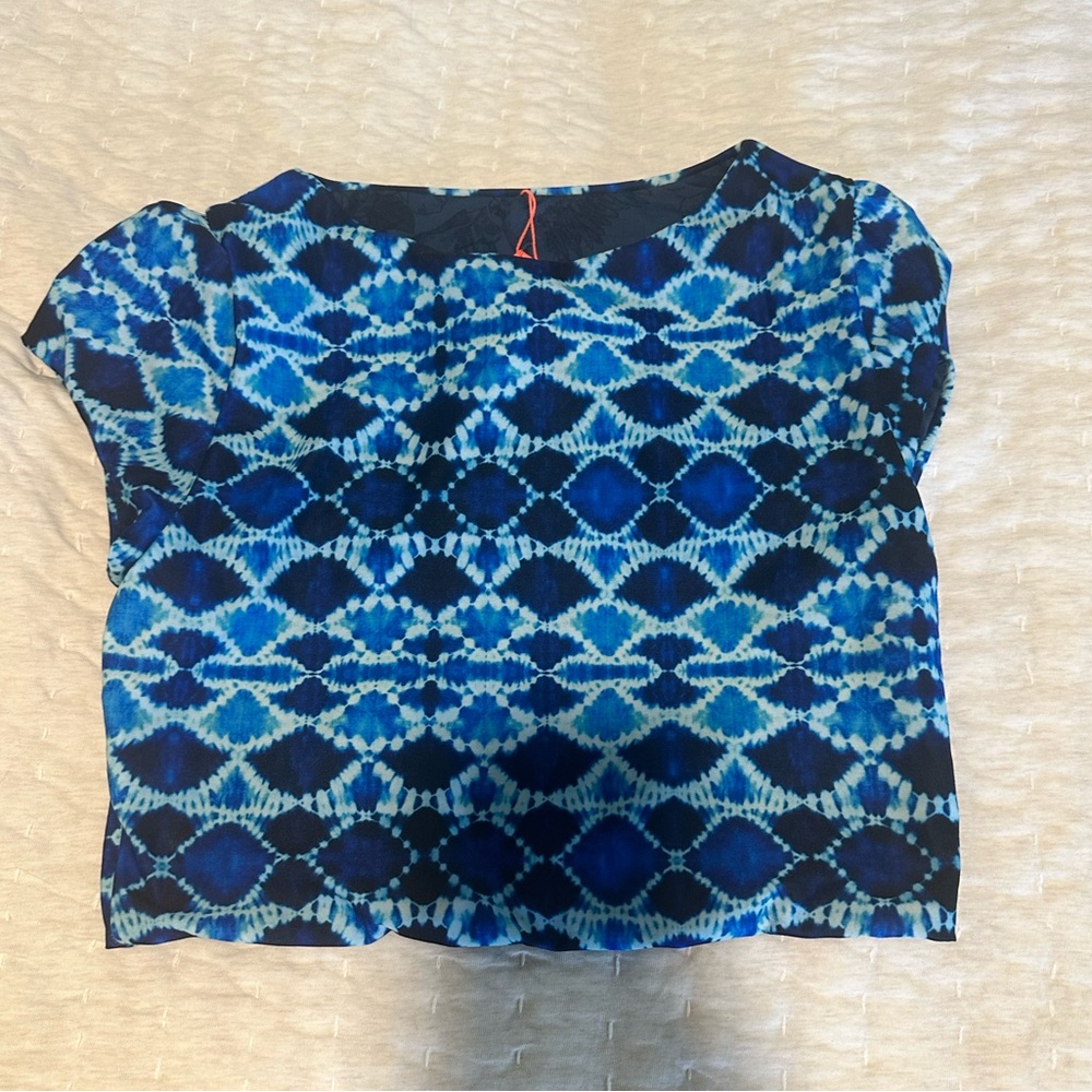 maaji technicolor short sleeve bikini top